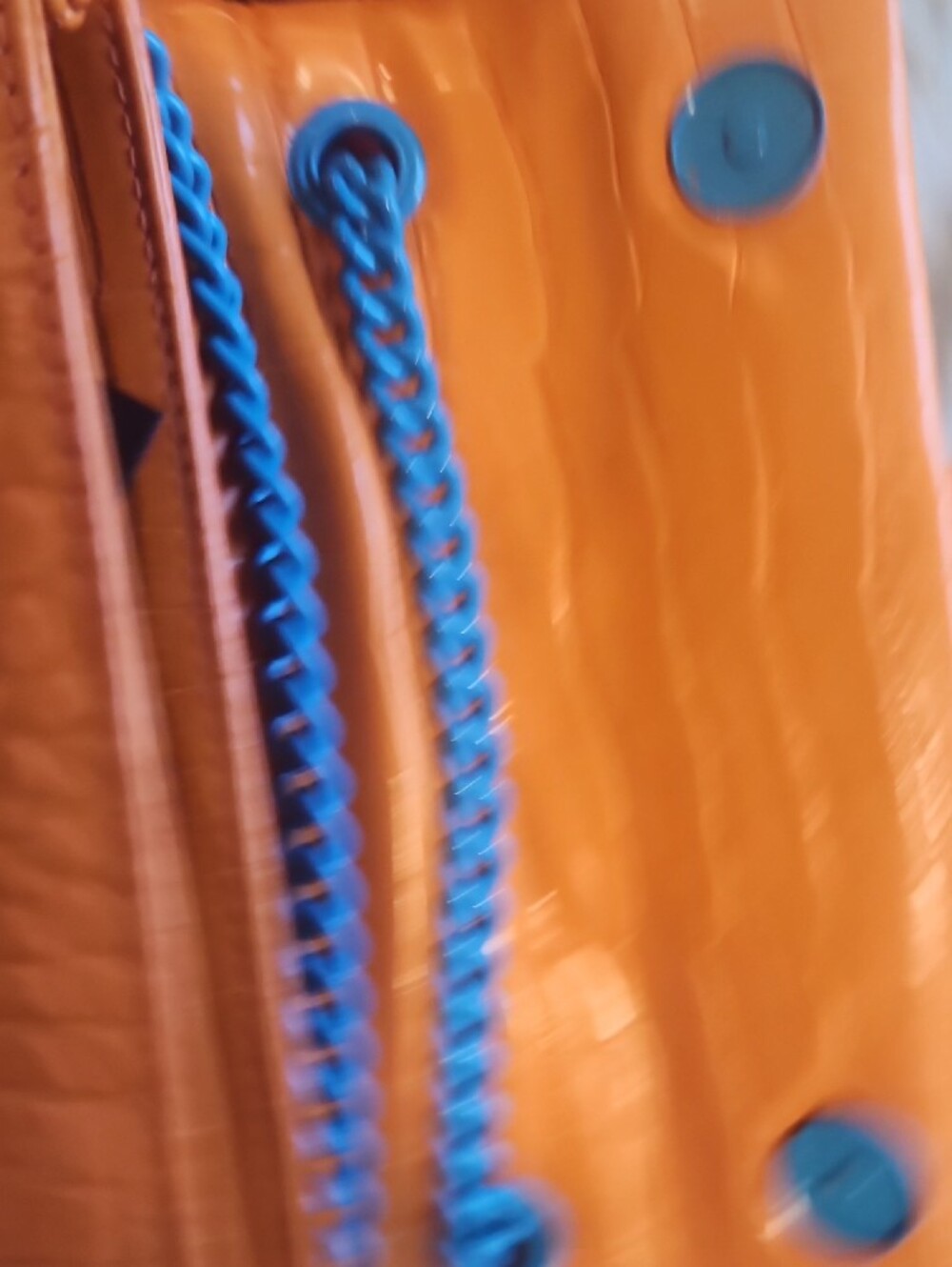 Kurt Geiger Orange Croc-Embossed Shoulder Bag with Pink Emblem - Picture 8 of 13